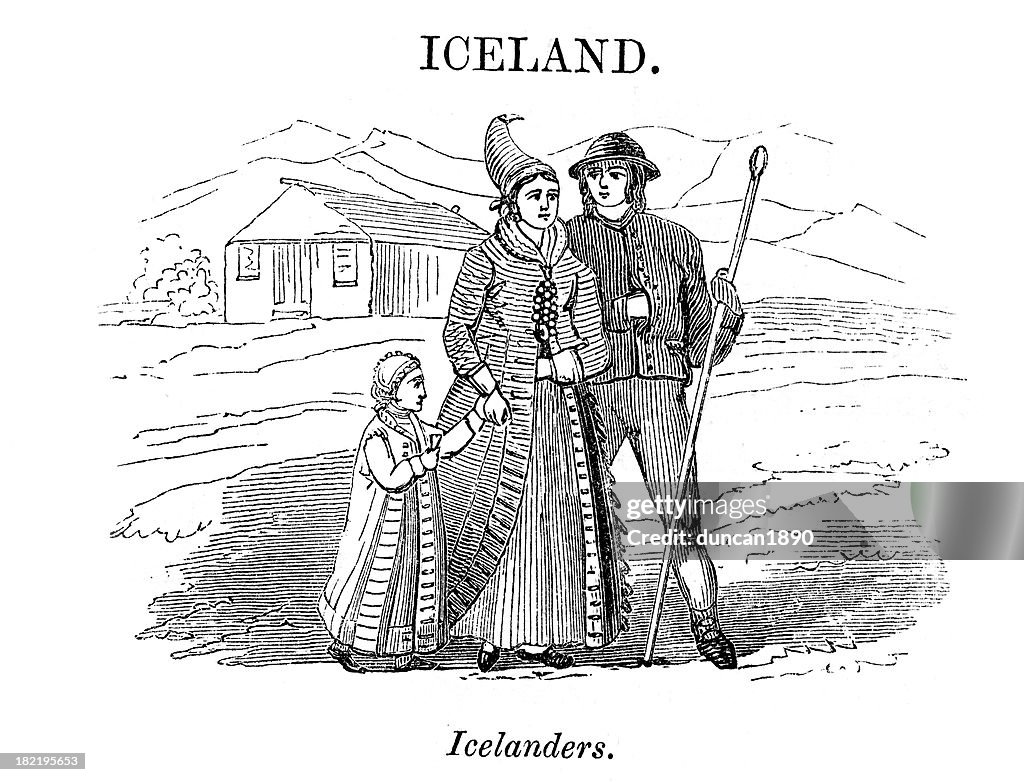 Icelanders Vintage Engraving