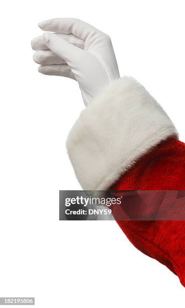 santa's hand - santa hat stock-fotos und bilder