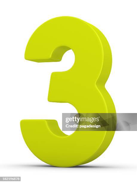 green number 3 - number three stock pictures, royalty-free photos & images