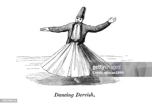 stockillustraties, clipart, cartoons en iconen met dancing dervish - soefisme