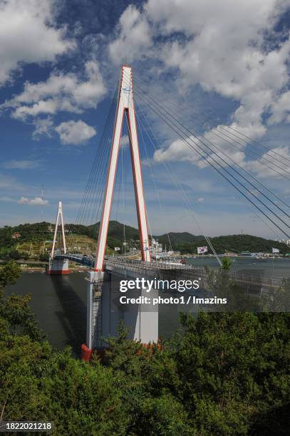 jeonnam, yeosu city, dolsan bridge - bridge card game stock pictures, royalty-free photos & images