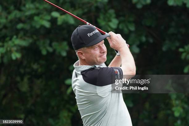 Greig Hutcheon of Scotland in action on Day One of the Vinpearl DIC Legends Vietnam at Vinpearl Resort Nha Trang on November 30, 2023 in Nha Trang,...