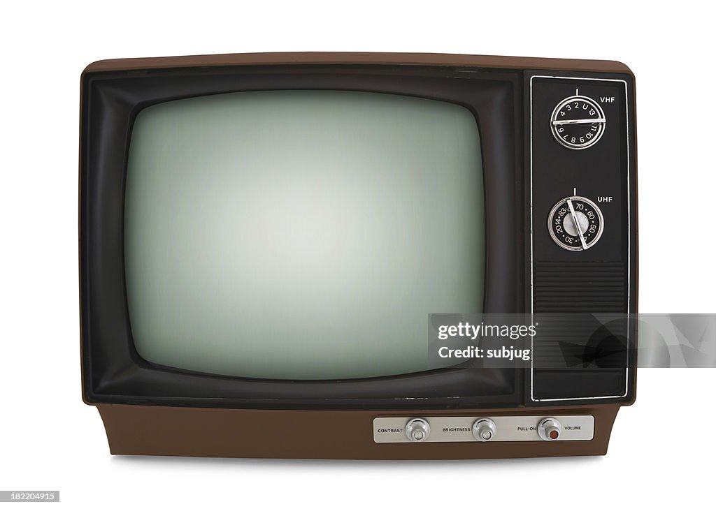 An old style TV taken from the front