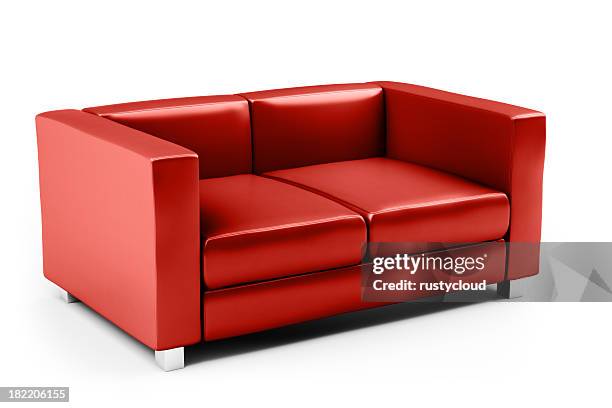 rote couch - sofa freisteller stock-fotos und bilder