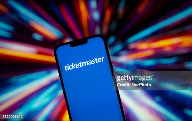 The Ticketmaster logo is seen in this photo illustration on 04 December, 2023 in Warsaw, Poland.