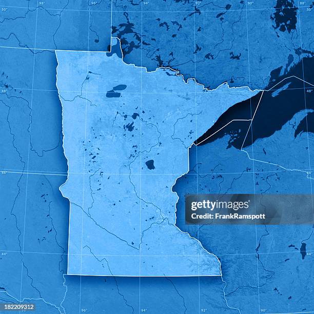 carte topographique minnesota - coordonnée géographique photos et images de collection