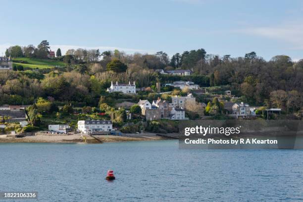 the menai strait seen from bangor pier, north wales - anglesey stock pictures, royalty-free photos & images