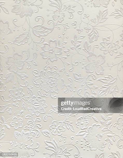 embossed floral design of a wedding pattern - flowers white background stock pictures, royalty-free photos & images