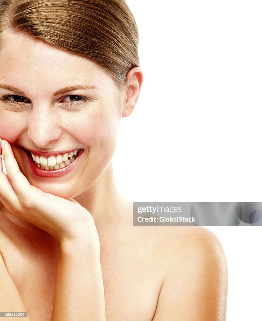 Portrait of a beautiful young woman smiling