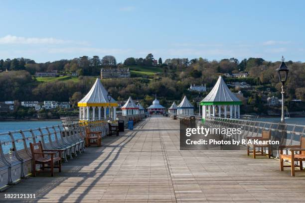 garth pier, bangor, north wales - wales stock pictures, royalty-free photos & images