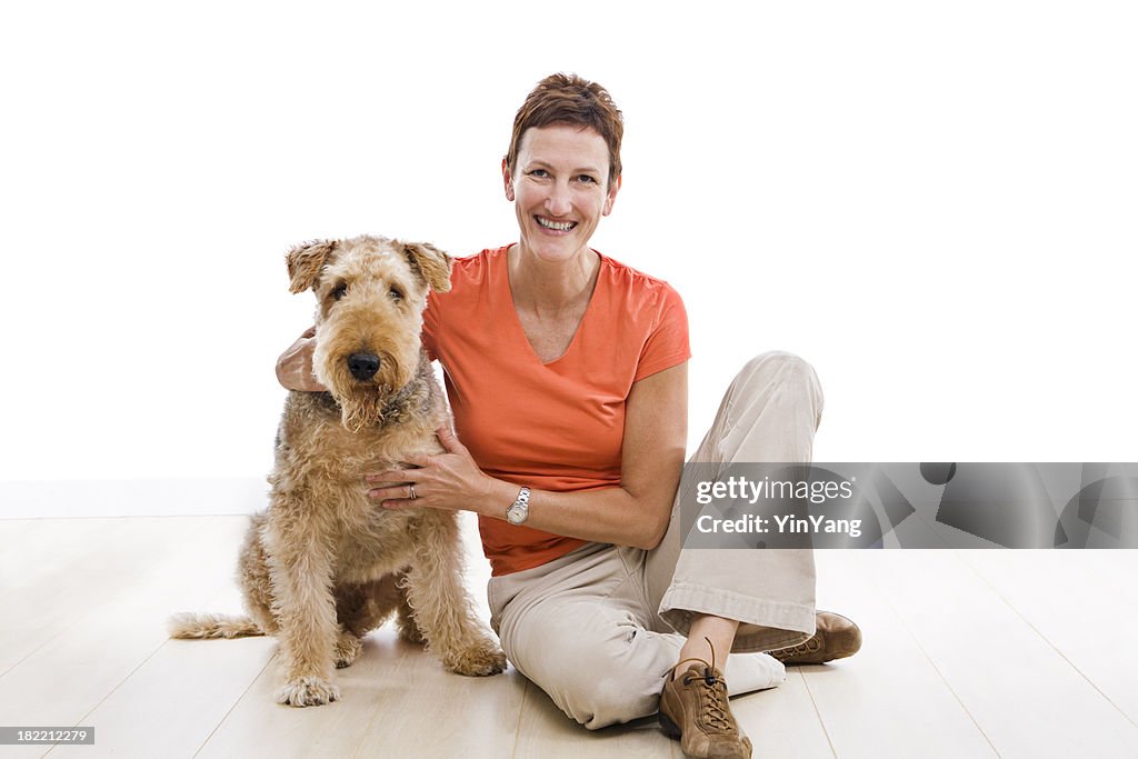 Airedale cane e proprietario