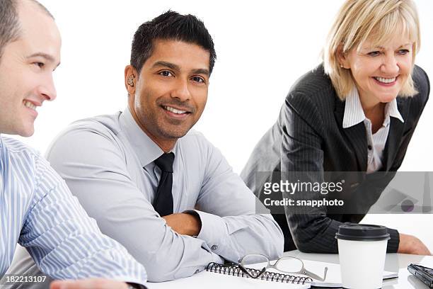 a group of business people working as a team - hearing loss at work stock pictures, royalty-free photos & images