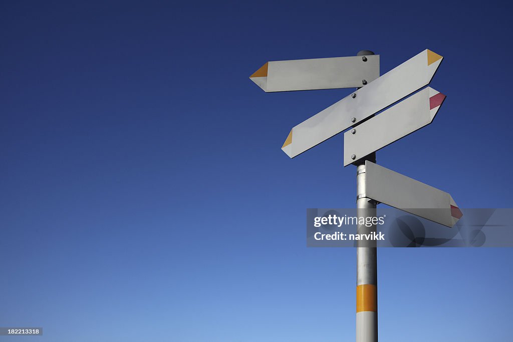 Sign 5 Direction Signpost With Five Directions High-Res Stock Photo - Getty Images