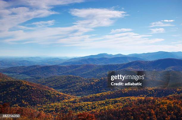 follaje otoñal - skyline drive virginia fotografías e imágenes de stock