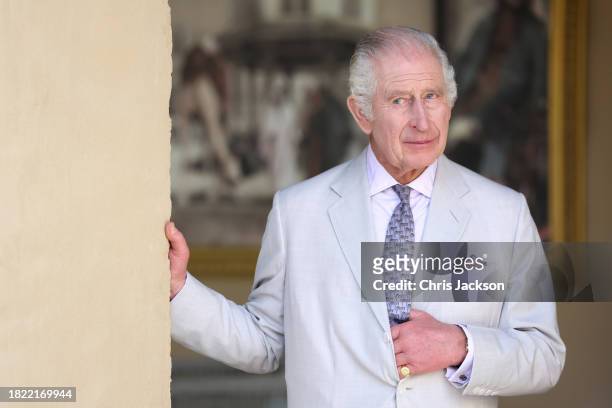King Charles III is seen at the Commonwealth and Nature reception during COP28 on November 30, 2023 in Dubai, United Arab Emirates. The King is...