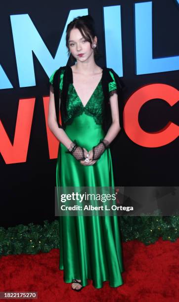 Emma Myers attends the Los Angeles Premiere Of Netflix's "Family Switch" held at AMC The Grove 14 on November 29, 2023 in Los Angeles, California.