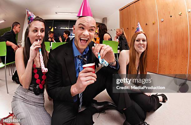 office party - christmas office party stock pictures, royalty-free photos & images