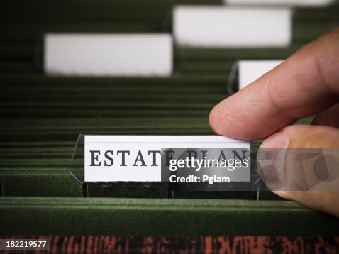 Estate plan file in a filing cabinet Estate plan file in a filing cabinet