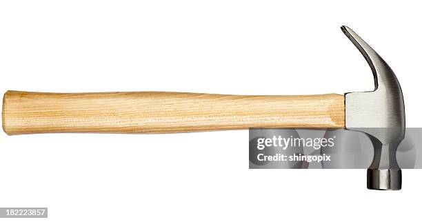 photo of a hammer on a blank white background - hamer handgereedschap stockfoto's en -beelden