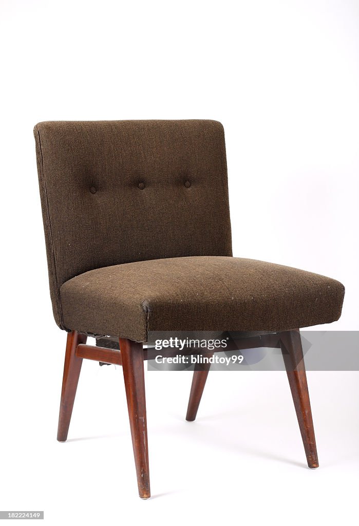 Brown vintage chair on white background