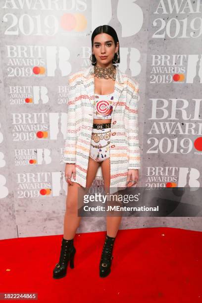 Dua Lipa during The BRIT Awards 2019, The O2 Arena, London, England, on 20 February 2019.