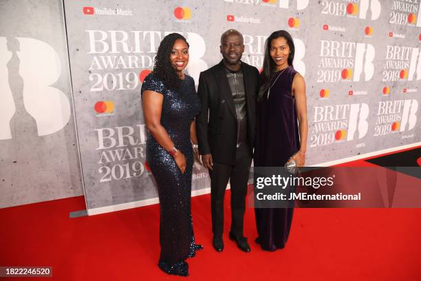 Dawn Butler, David Adjaye and Ashley Shaw-Scott during The BRIT Awards 2019, The O2 Arena, London, England, on 20 February 2019.