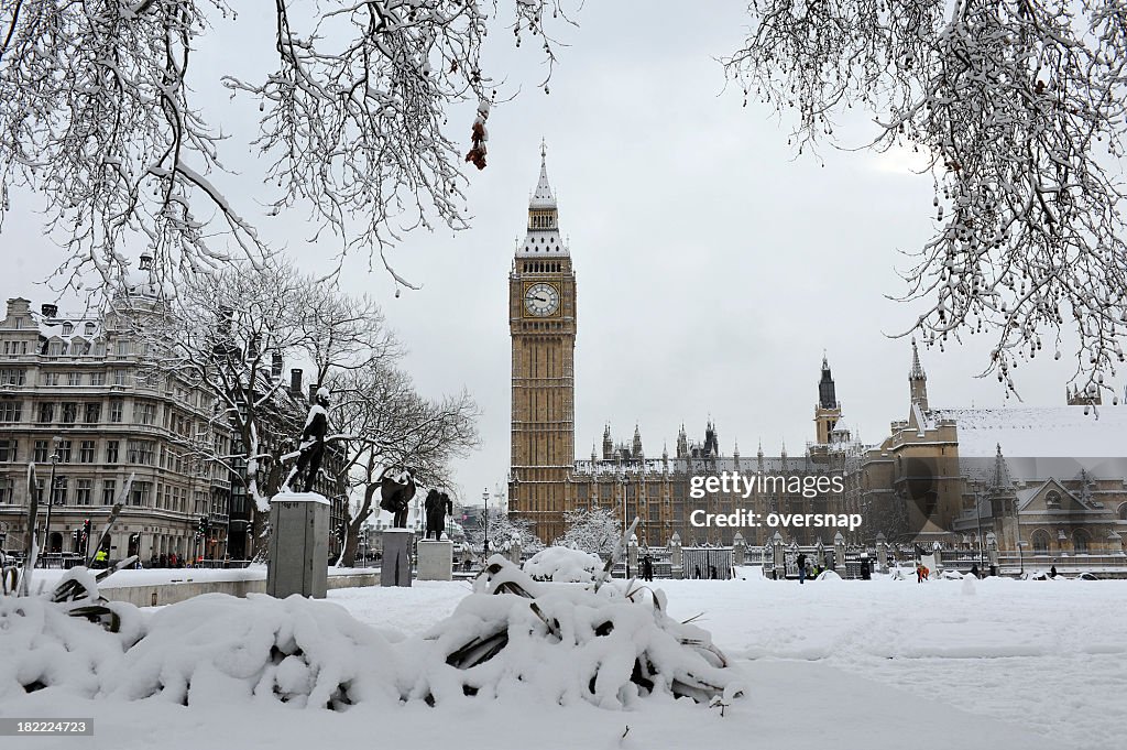 Big Ben in the snow