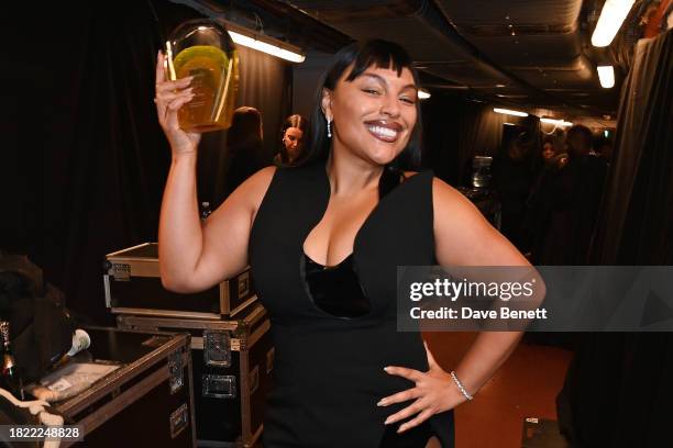 Paloma Elsesser, winner of the Model of the Year Award, poses backstage at The Fashion Awards 2023 presented by Pandora at The Royal Albert Hall on...