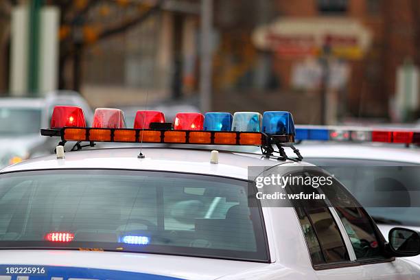 police siren lights - police car lights stock pictures, royalty-free photos & images