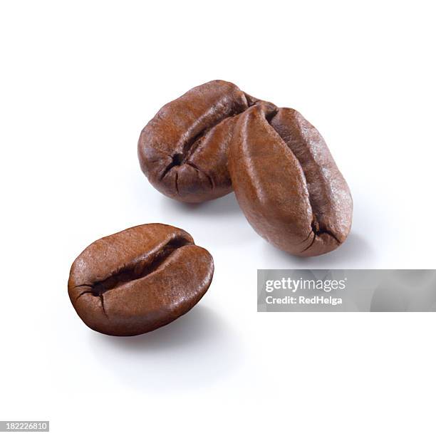 coffee beans three - geroosterde koffieboon stockfoto's en -beelden