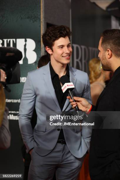 Shawn Mendes during The BRIT Awards 2019, The O2 Arena, London, England, on 20 February 2019.