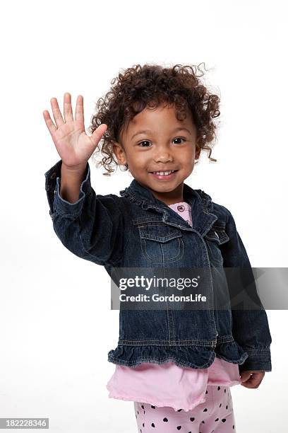 dark eyed cutie waving - black-boy-waving stock pictures, royalty-free photos & images