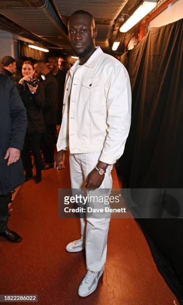 Stormzy poses backstage at The Fashion Awards 2023 presented by Pandora at The Royal Albert Hall on December 4, 2023 in London, England.