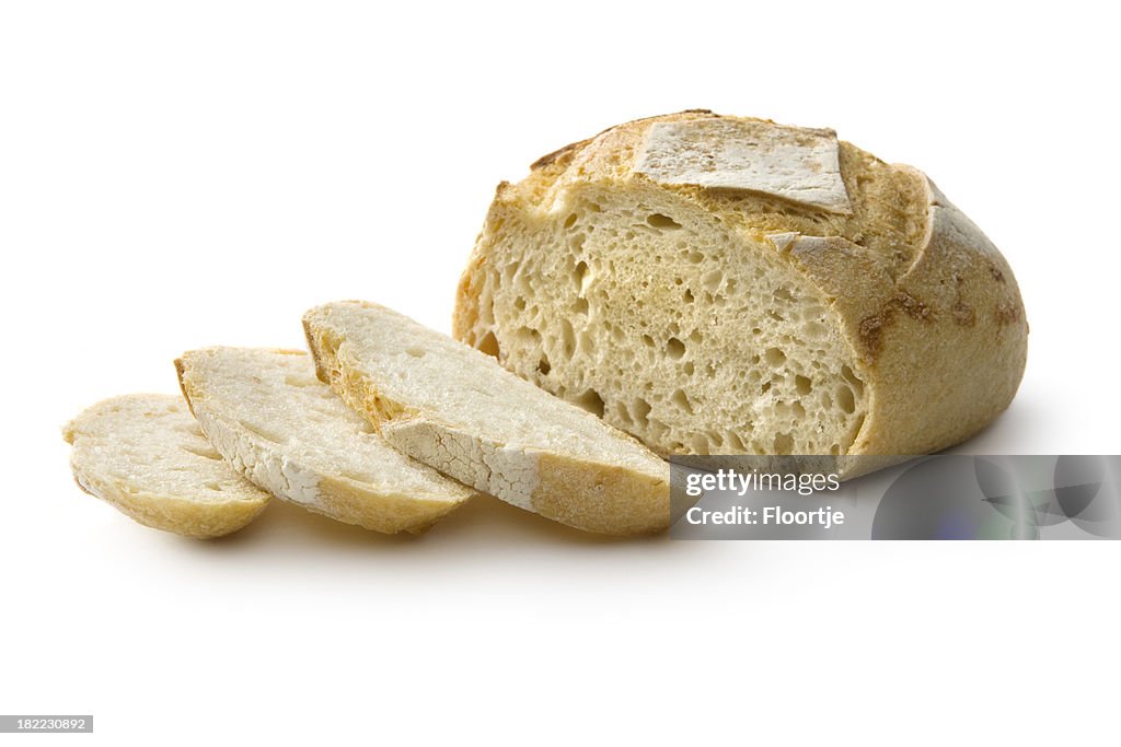 Bread: White Bread Isolated on White Background