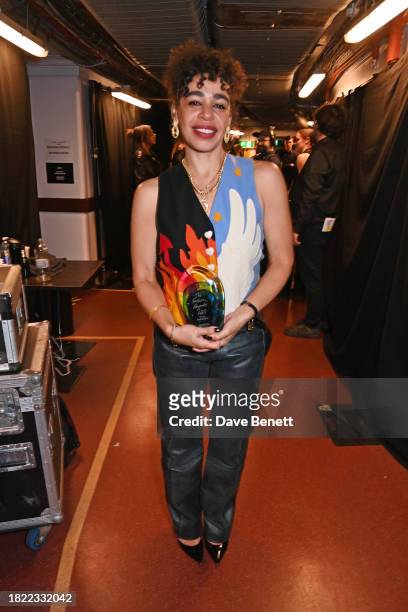 Martine Rose, winner of the British Menswear Designer Award, poses backstage at The Fashion Awards 2023 presented by Pandora at The Royal Albert Hall...
