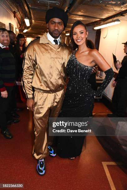 Skepta and Maya Jama pose backstage at The Fashion Awards 2023 presented by Pandora at The Royal Albert Hall on December 4, 2023 in London, England.