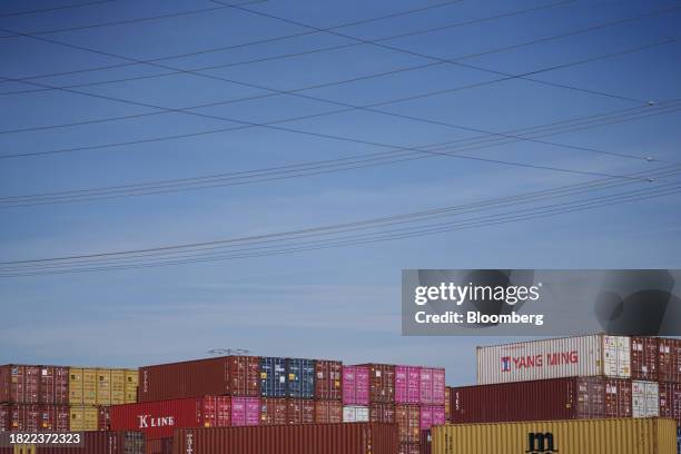 Shipping containers at the Port of Los Angeles in Los Angeles, California, US, on Monday, Dec. 4, 2023. The US Census Bureau is scheduled to release...
