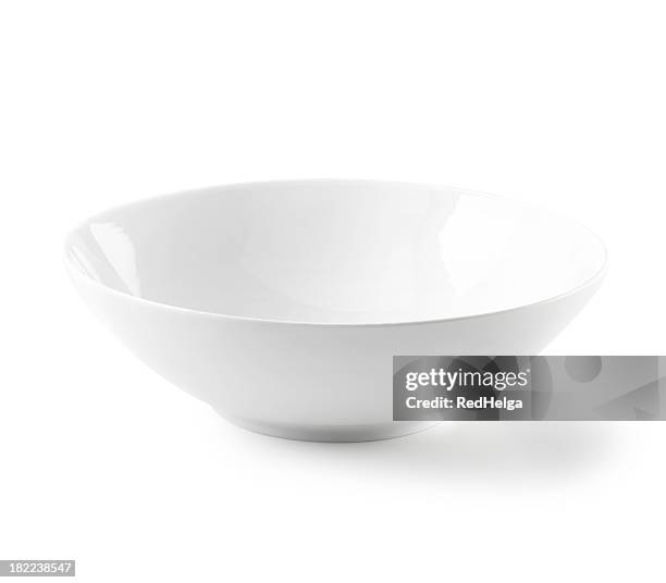 bowl flat white and empty - bowl stock pictures, royalty-free photos & images