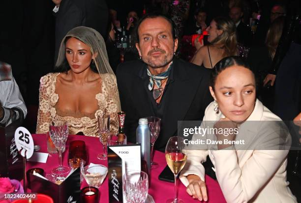 Cora Corré, Andreas Kronthaler and Grace Wales Bonner attend The Fashion Awards 2023 presented by Pandora pre-drinks reception at The Royal Albert...