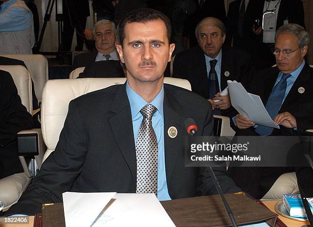 Head of the Syrian delegation, President Bashar al-Assad, attends the Arab Summit March 1, 2003 in Sharm el-Sheikh, Egypt. The United Arab Emirates...