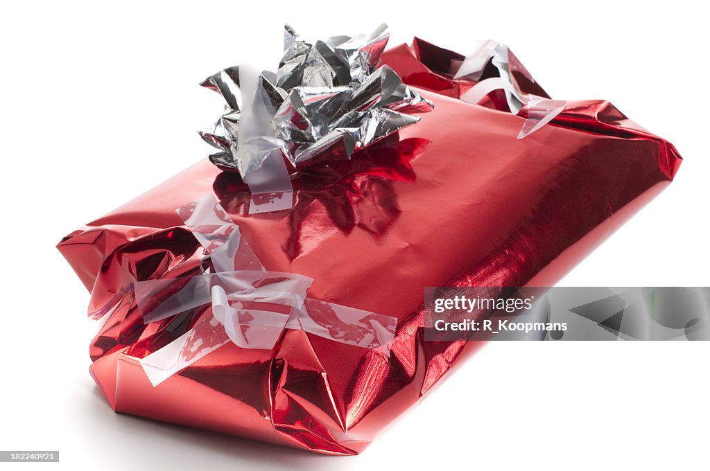 Badly wrapped, messy Christmas present