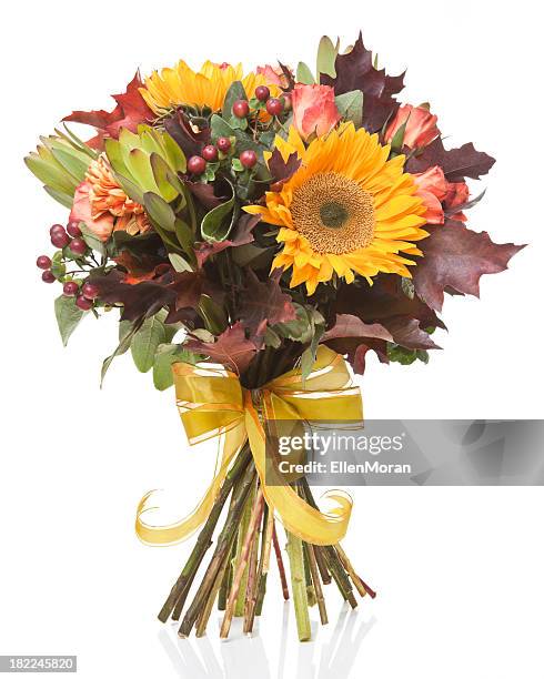 beautiful autumn bouquet - bos bloemen stockfoto's en -beelden