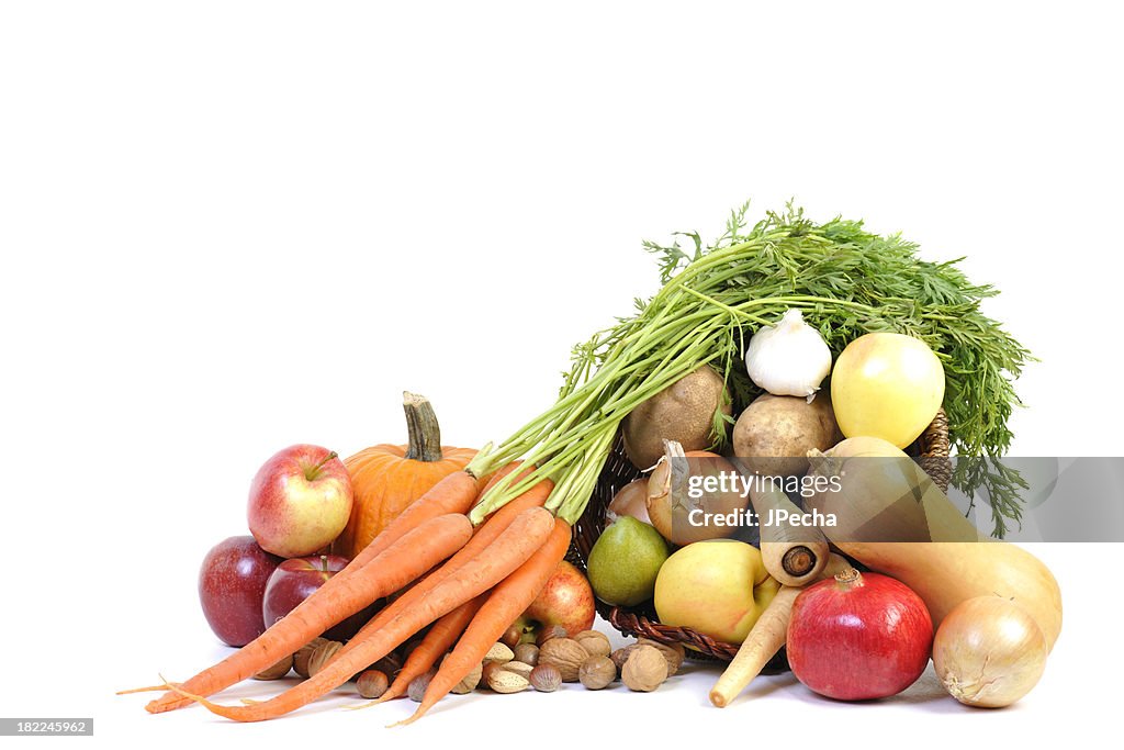 Autumn Cornucopia Frontal View White Background