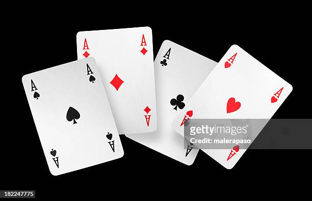 four aces - poker card game stock-fotos und bilder