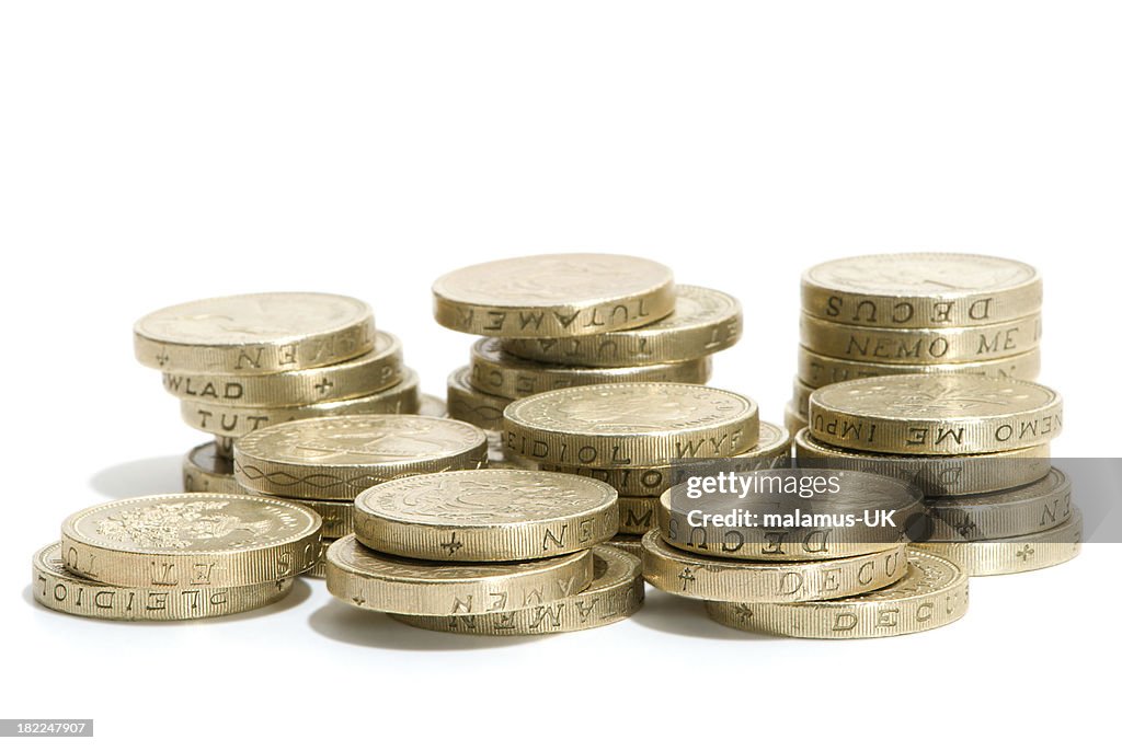 Pound Stack Stacks Of Pound Coins High-Res Stock Photo - Getty Images