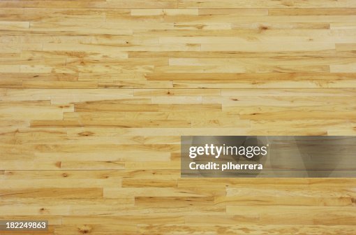 Overhead View of a Wooden Basketball Floor Overhead View of a Wooden Basketball Floor