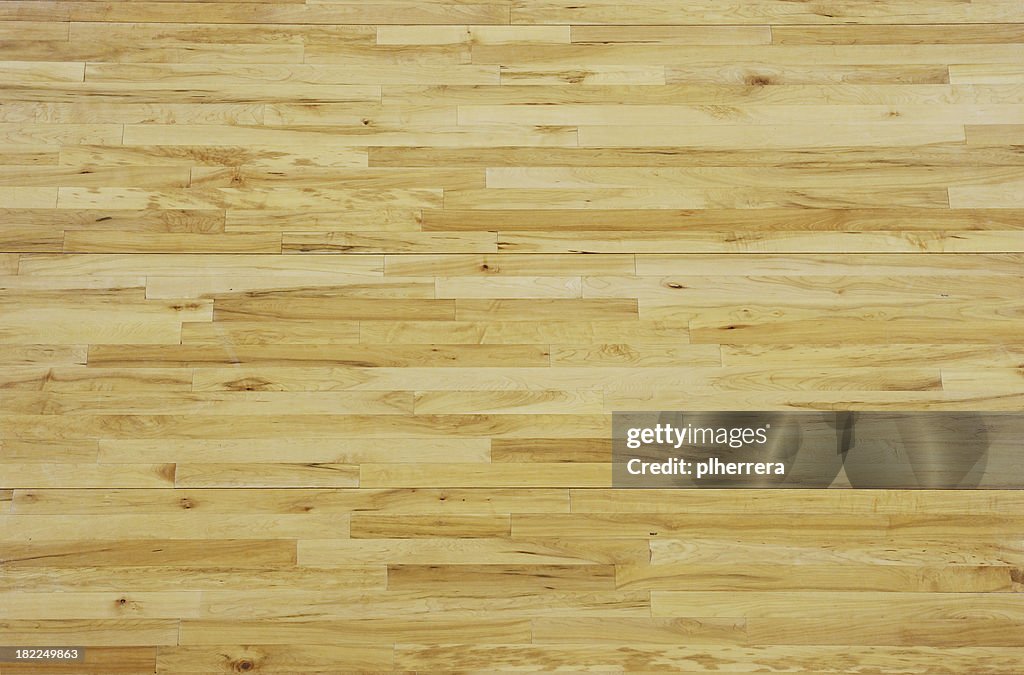 Overhead View of a Wooden Basketball Floor