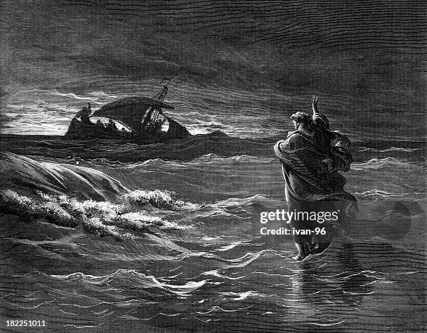 Jesus Walks On The Sea High-Res Vector Graphic - Getty Images