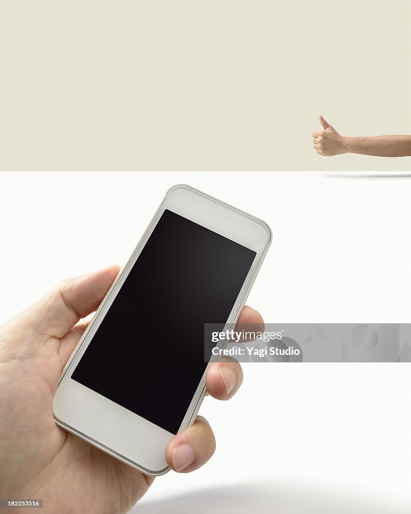 Smartphone and Thumb up