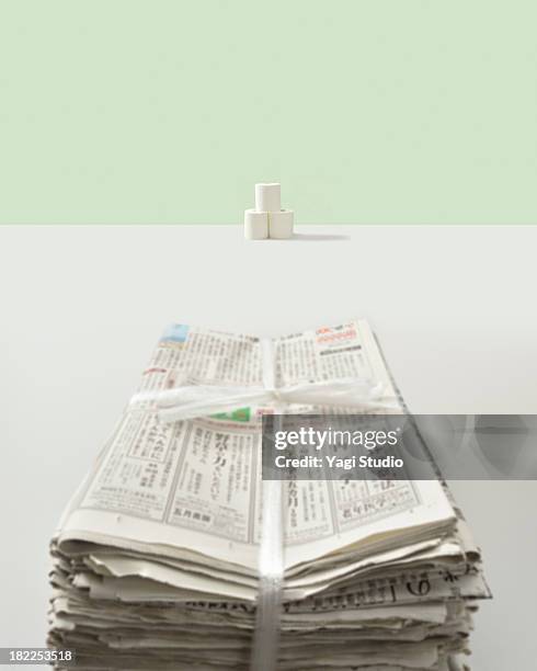 toilet paper and newspaper - toilet paper and newspaper stock pictures, royalty-free photos & images